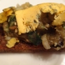 Фотография рецепта Средиземноморская баклажанная икра с сыром на тостах из черного хлеба автор Irina Leinvand