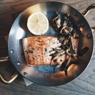 Фотография рецепта Стейк из лосося с вешенками от ресторана Медь автор Elya Livinskaya