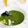 Фотография рецепта Суп из щавеля с желе из краснокочанной капусты автор Ира Титова