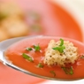 Фотография рецепта Суп из запеченных в духовке помидоров с базиликом и оливковыми гренками автор maximsemin