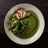 Фотография рецепта Суп из зеленого горошка с маринованным тофу автор Еда