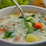 Фотография рецепта Суп куриный с плавленым сыром нутом и вермишелью автор Ална Казавчинская