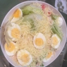 Фотография рецепта Свежий зеленый салат с курицей овощами и сыром автор Fffg Gfds