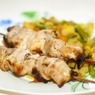 Фотография рецепта Свинина с луком на шпажках запеченная в аэрогриле автор Елена