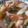 Фотография рецепта Тайский суп с кальмарами и рисовой лапшой автор Irina Leinvand