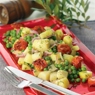 Фотография рецепта Теплая картофельная закуска с зеленым горошком жареными томатами и укропом автор GAEA