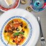 Фотография рецепта Теплый домашний сыр в соусе из помидоров и оливок автор Ира Титова