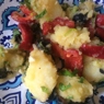 Фотография рецепта Теплый картофельный салат с маслинами и перцем автор Полна Горбуля