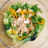 Фотография рецепта Теплый салат с кальмаром в кокосовых сливках автор Lena Iliady