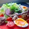 Фотография рецепта Теплый салат с куриной печенью и рукколой автор Юлия Обручникова