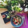 Фотография рецепта Теплый салат с кальмаром помидорами и песто автор Аня Бурнашева