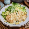 Фотография рецепта Теплый салат с курицей и баже из миндаля автор Мамия Джоджуа