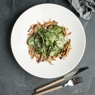Фотография рецепта Теплый салат со шпинатом и вешенками автор Anna Dmitrienkova