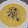 Фотография рецепта Тыквенный суп с тигровыми креветками пармезаном и тыквенными семечками автор Alina Bogachenko
