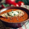 Фотография рецепта Томатный суп с базиликом и гренками автор Анна Древинская