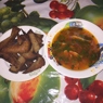 Фотография рецепта Томатный суп с беконом и чесночными гренками автор Роман Сластнкин