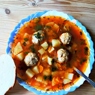 Фотография рецепта Томатный суп с фрикадельками автор nik4x
