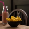 Фотография рецепта Томатный молочный коктейль и картофель фри с трюфельной солью автор Еда