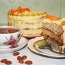 Фотография рецепта Трехслойный торт с орехами изюмом и маком автор Татьяна Фикова