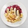 Фотография рецепта Тушеные мюнхенские колбаски с картофелем в немецком стиле автор Елена Гнедовская