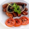 Фотография рецепта Тушеные сосиски в красном вине с грибами автор Masha Potashova