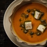 Фотография рецепта Тыквенный кремсуп с сыром сиртаки и зеленым маслом автор Еда