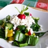 Фотография рецепта Весенний салат с черемшой и зерненым творогом автор Наташа Белошицкая
