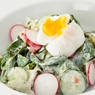 Фотография рецепта Весенний салат с редисом и яйцом пашот автор Анна Древинская