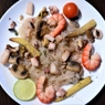 Фотография рецепта Вок из рисовой лапши с морепродуктами шампиньонами и кукурузой автор Татьяна Ляриева