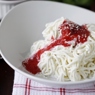 Фотография рецепта Замороженные спагетти с клубничным соусом автор Саша Данилова