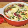 Фотография рецепта Зепеченный омлет с копченой колбасой помидорами и луком автор Anita Ggdf