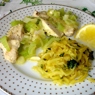 Фотография рецепта Жареная курица со спагетти из цукини автор Маруся