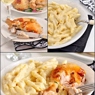 Фотография рецепта Жареная курица с чесночным соусом и пенне в сырносливочном соусе автор Александра Петрова