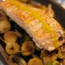 Фотография рецепта Жареные филе лосося и брюссельская капуста автор Евгения Кукоба