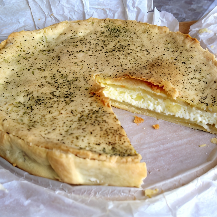 Быстрый пирог с адыгейским сыром и брынзой