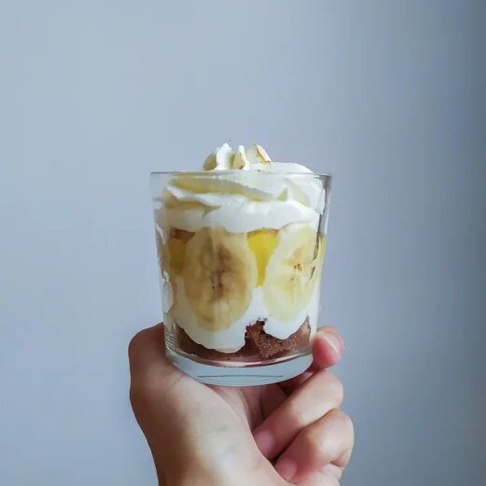 Десерт из банана и ликера