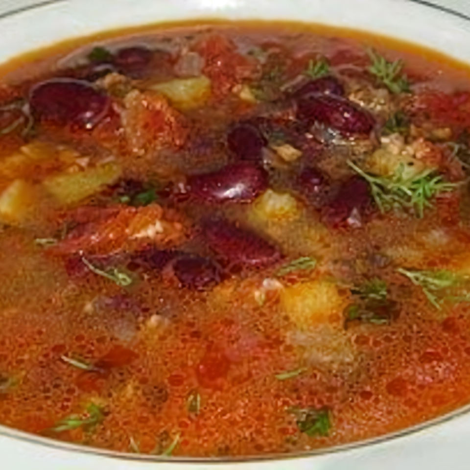 Фасолевый суп из куриной грудки