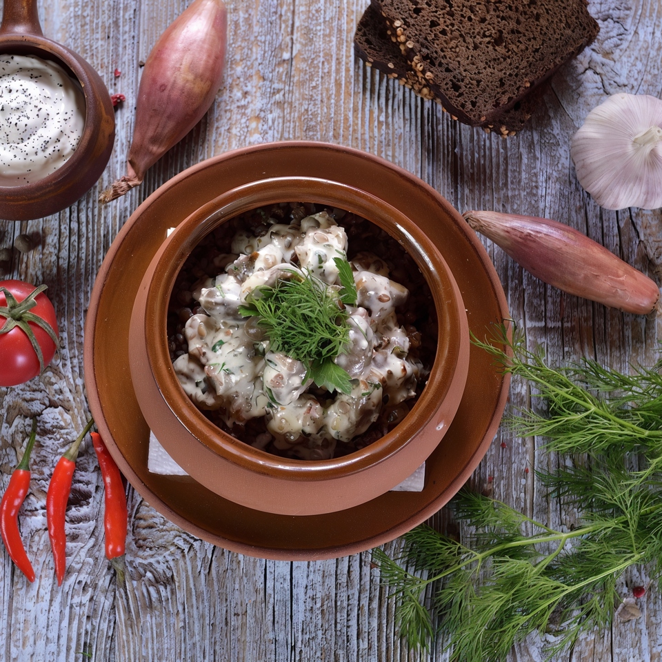 Гречневая каша с потрошками