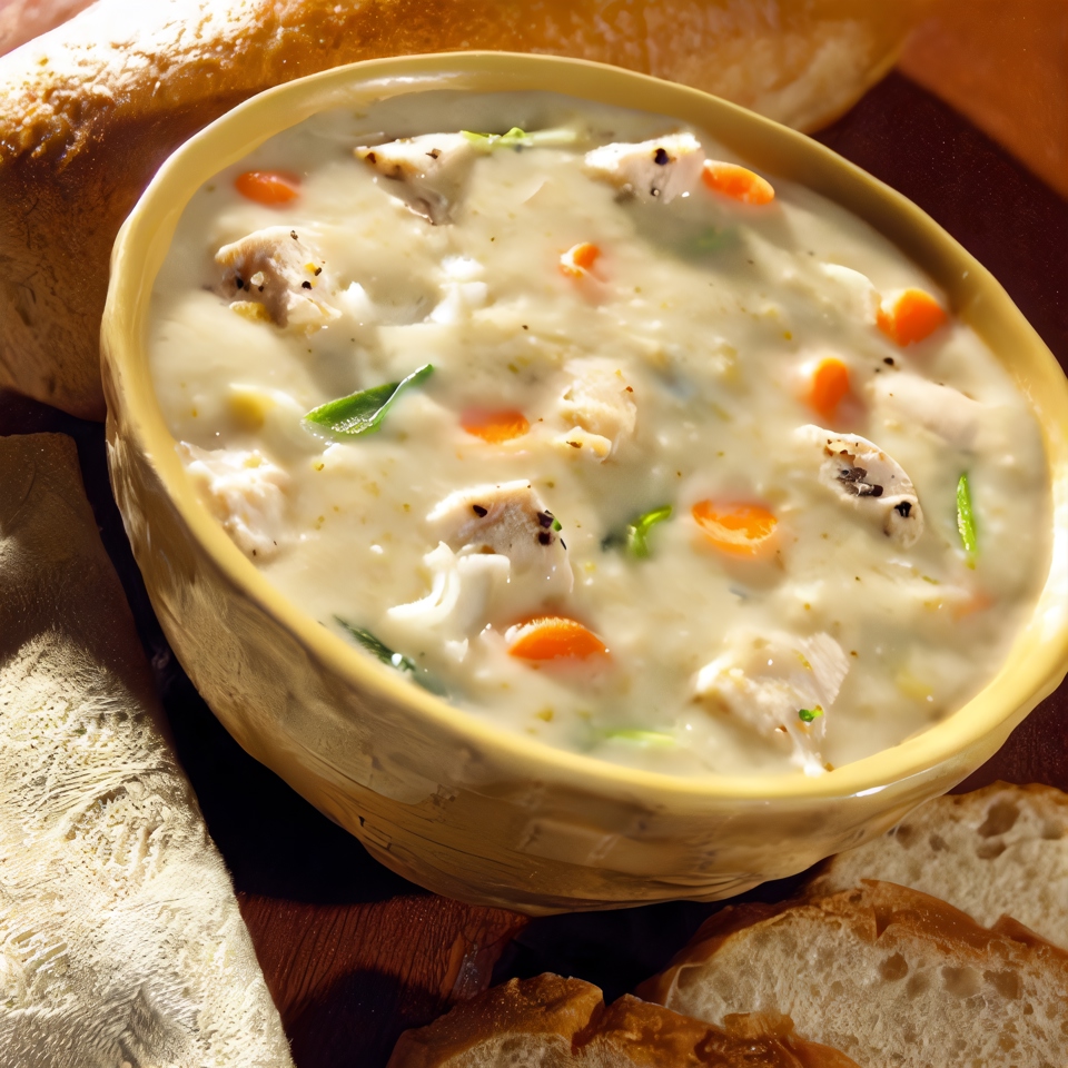 Грибной суп с курицей и сливками