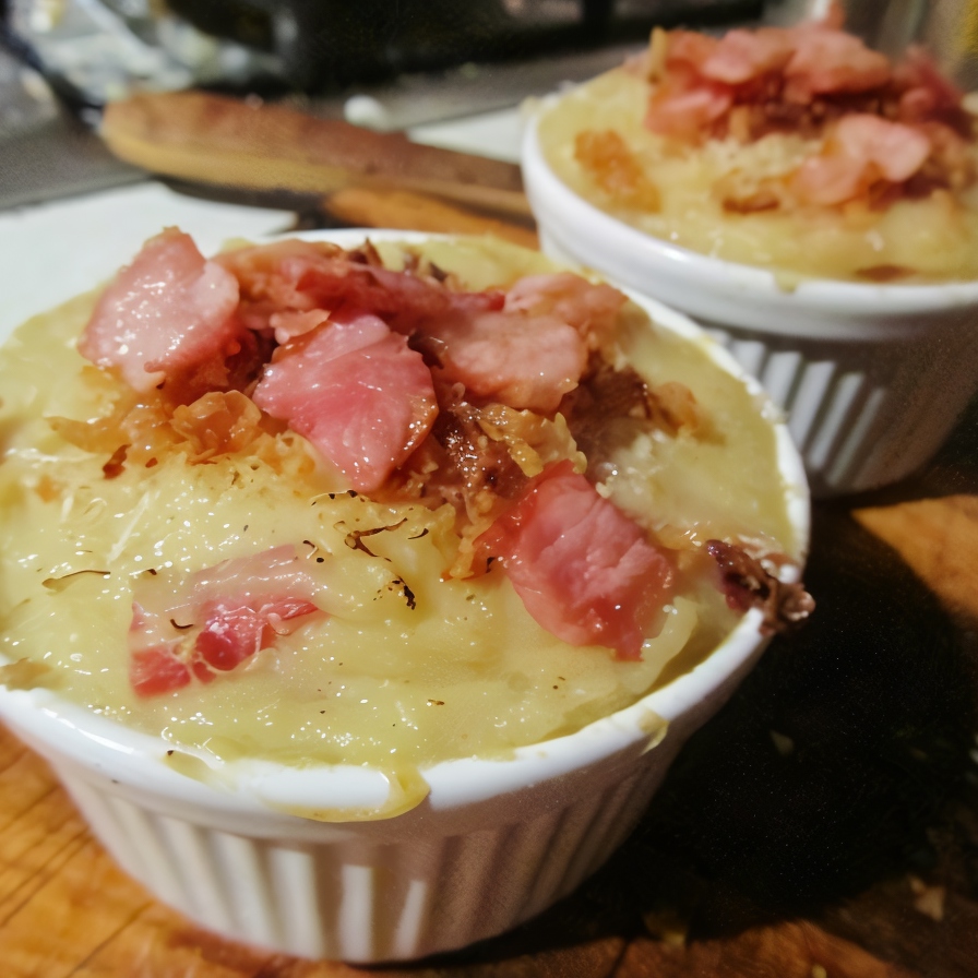 Картофельная запеканка с беконом
