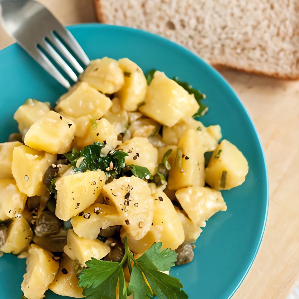 Картофельный салат с каперсами и петрушкой