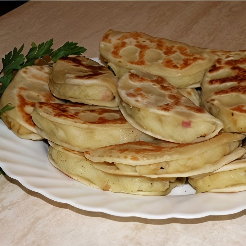 Кыстыбый с картофелем из пельменного теста