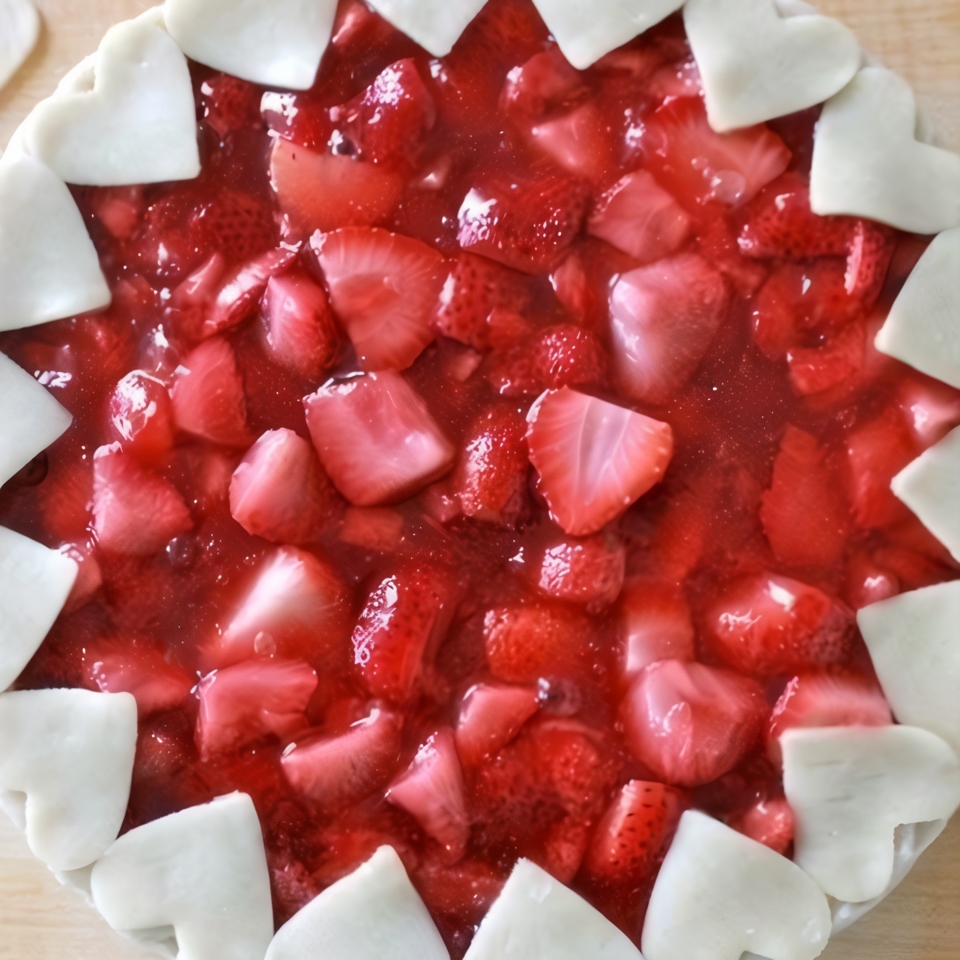 Клубничный сердечный пирог