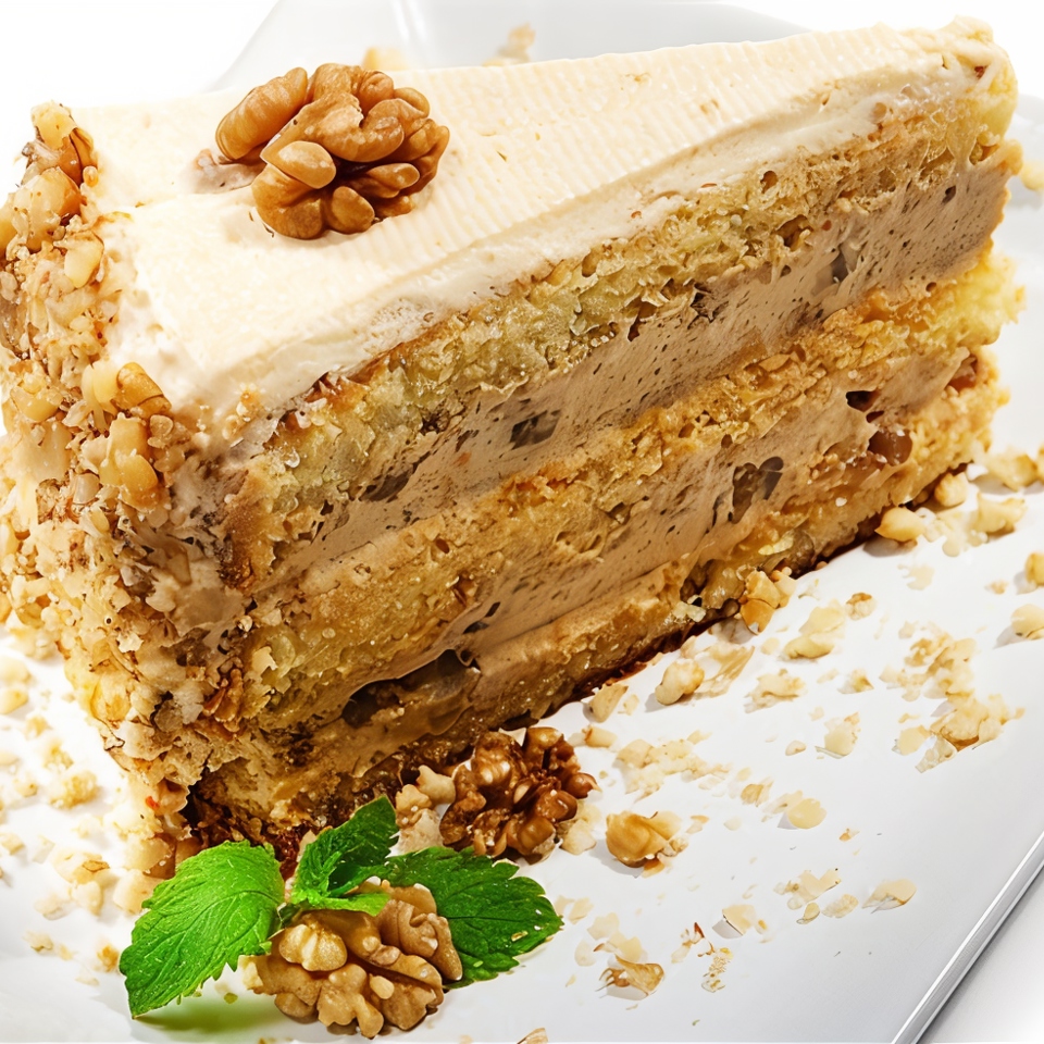 Кофейный торт с грецкими орехами