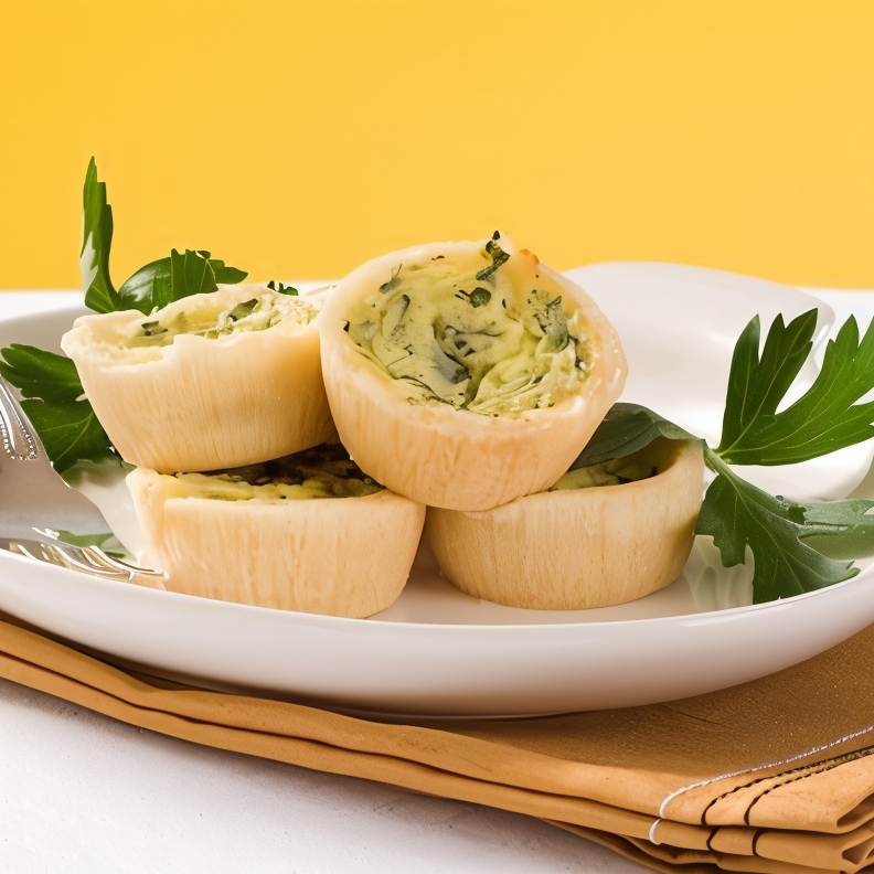 Корзиночки из теста фило с курицей и сыром