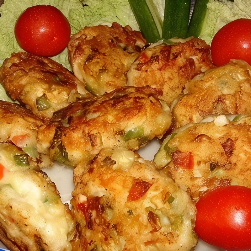 Котлеты из куриного мяса с овощами и сыром
