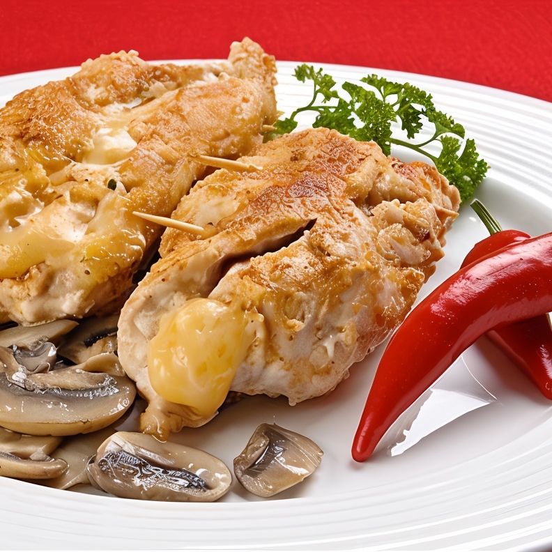 Котлеты куриные фаршированные куриной кнелью и грибами