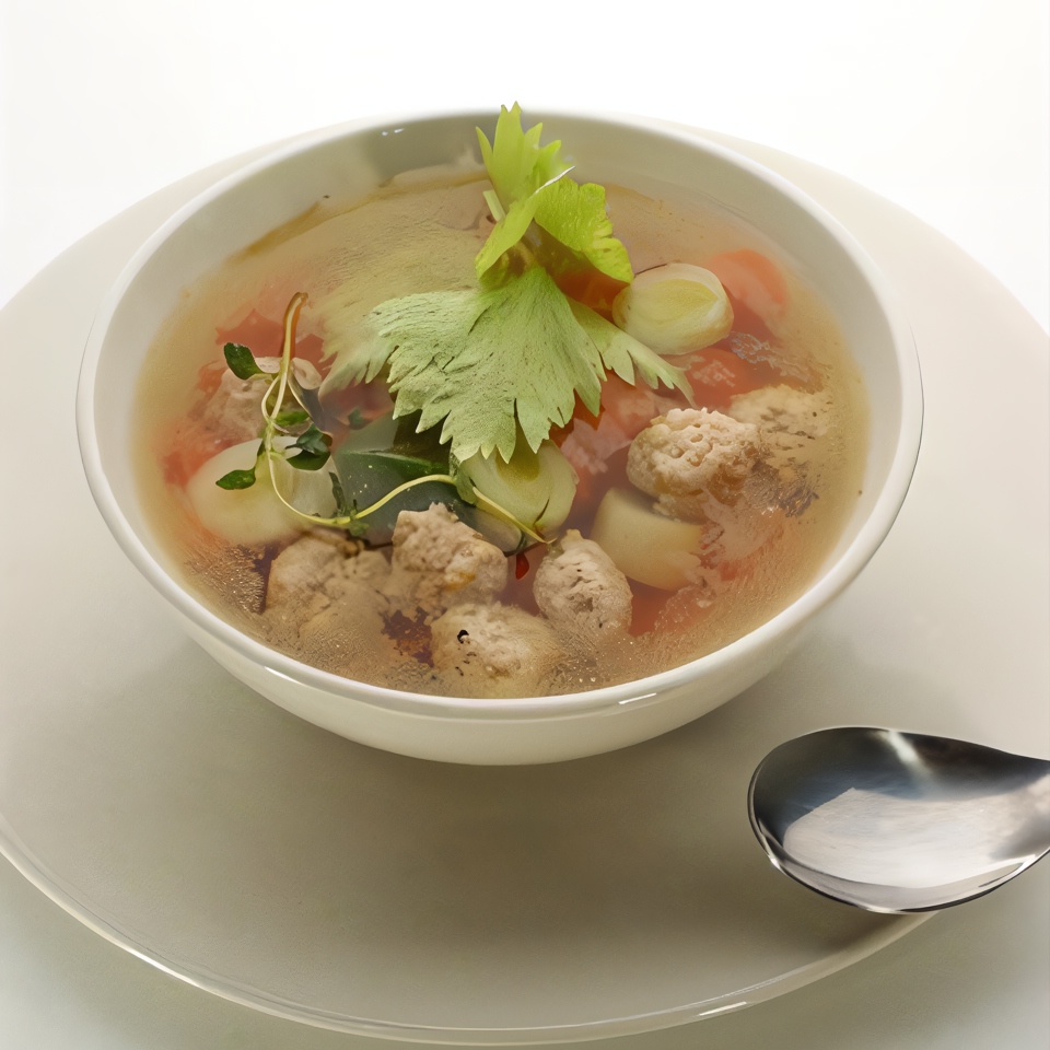 Куриный суп с шариками из индейки