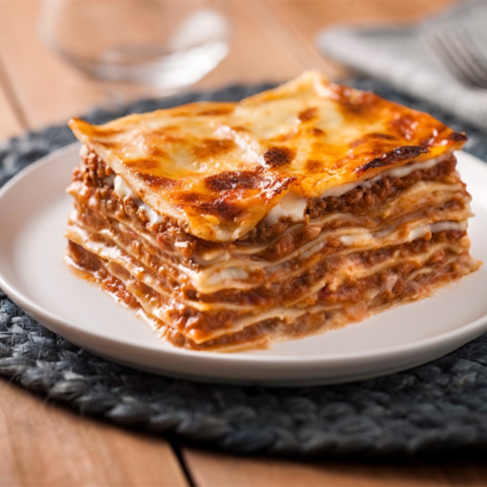 Лазанья со свининой и грибами