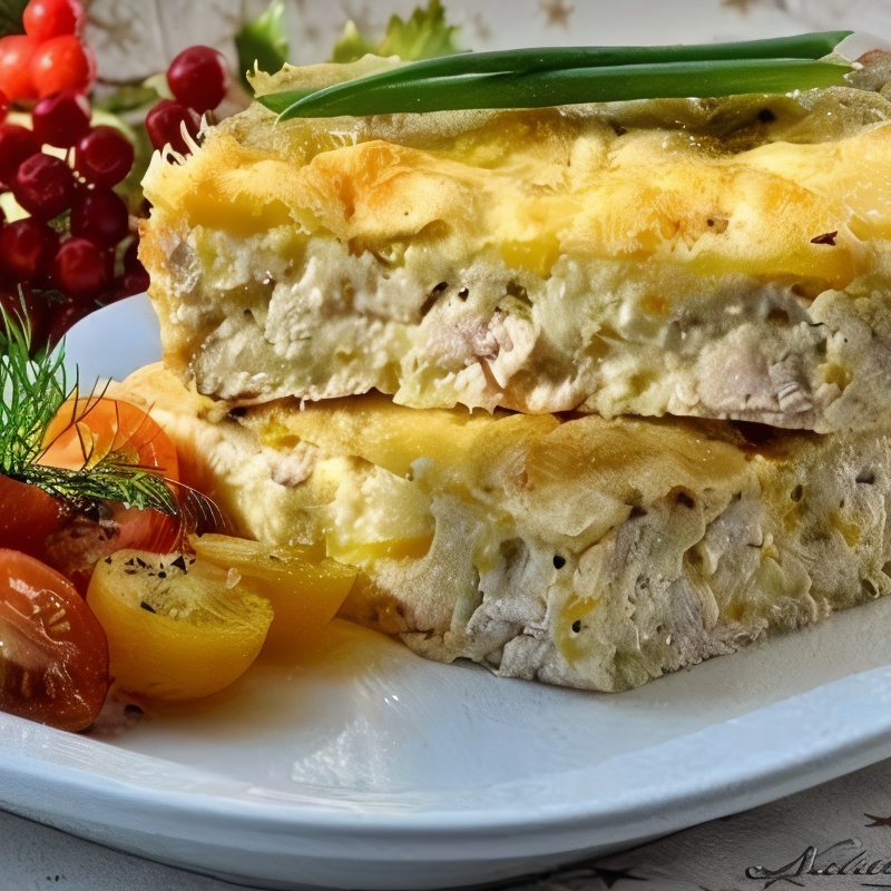 Легкий куриный пирог-запеканка